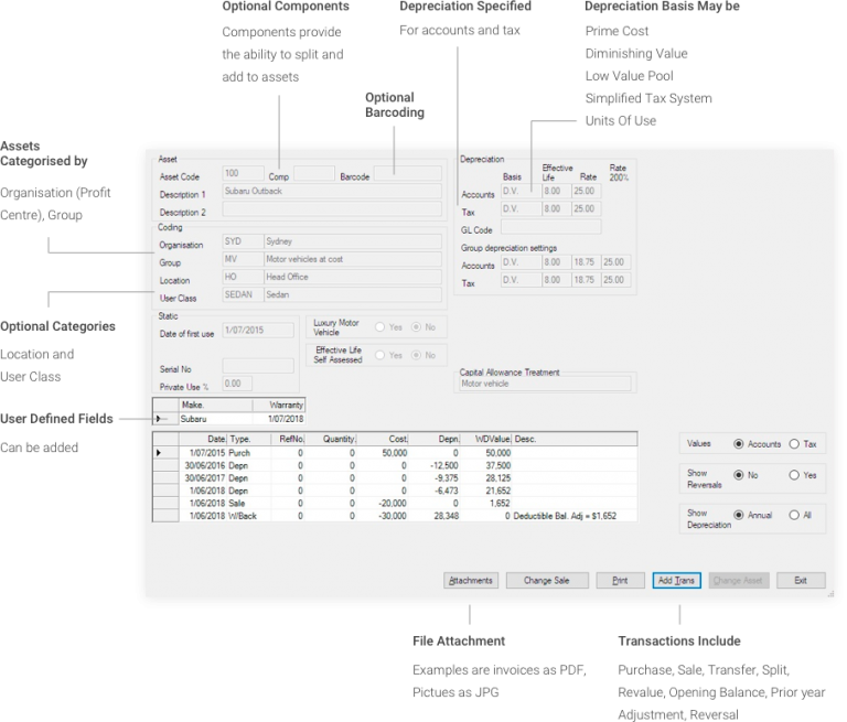 Fixed Asset Tax Accounting Asset Depreciation Program Lunic Software 5534